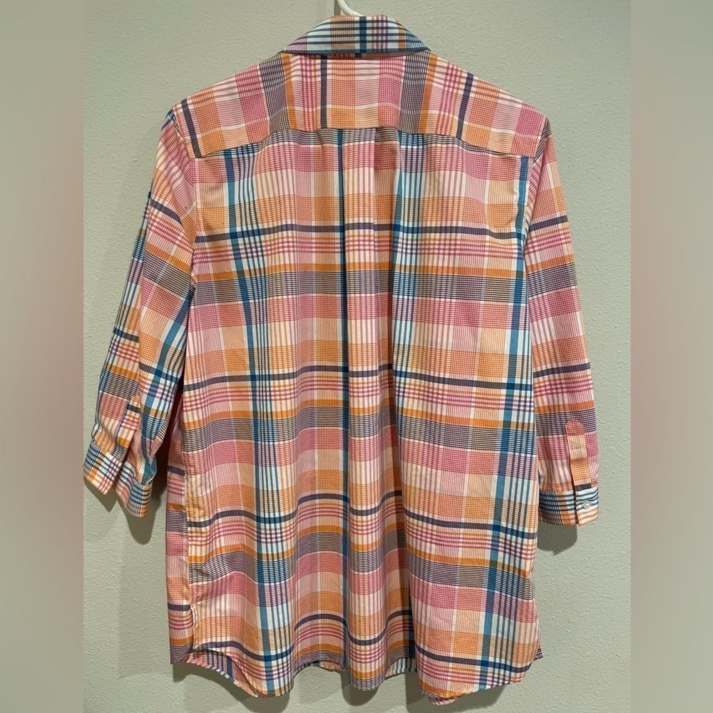 Lands’ End plaid no iron button down shirt. Size 16P - Picture 6 of 6